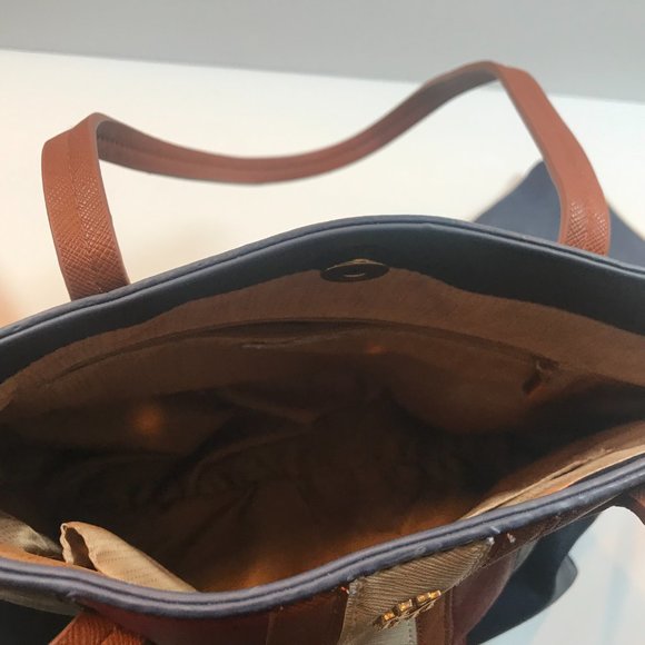 Mark & Hall Leather Purse Blue beige Brown and red strip purse & matching wallet - Picture 6 of 7